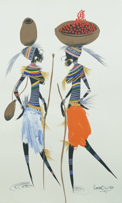 نماذج سوداء ، 2008 (أكريليك وغواش على ورق) بواسطة Oglafa Ebitari Perrin